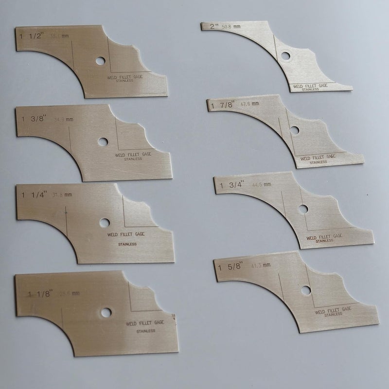 RIVERWELD 8 Piece Fillet Weld Set 1-1/8" increments to 2" Inch RL Gauge Welding Inspection Test Ulnar - Image 2